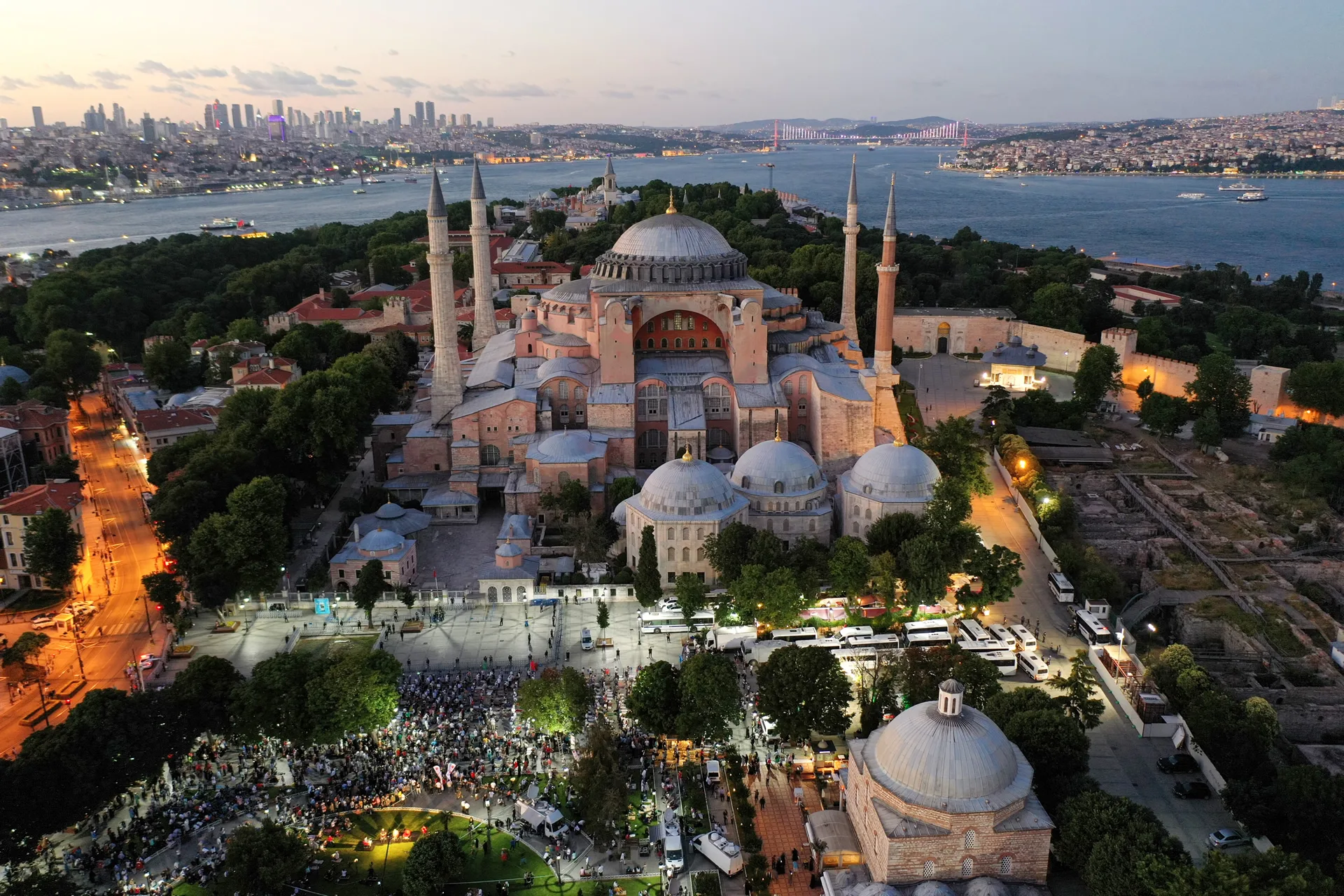 Hagia Sophia Sultanahmet Istanbul aerial view